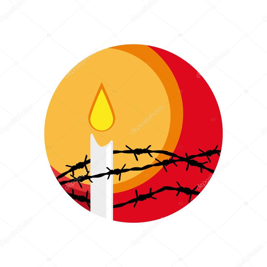 Vector abstract barbed wire and candle