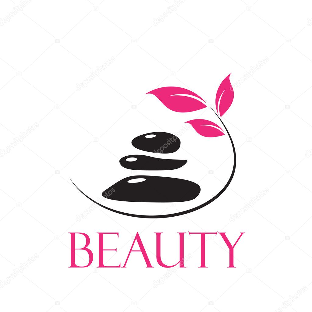 Vector abstract stones and leaves. Concept spa, yoga and relax