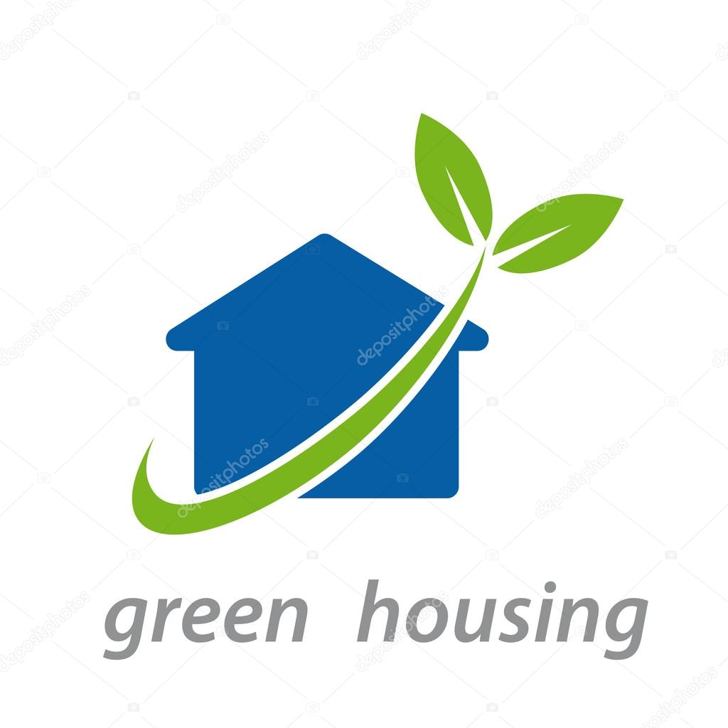 Vector abstract sign green house