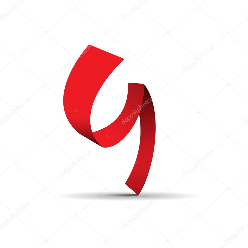 Vector abstract letter G with strips