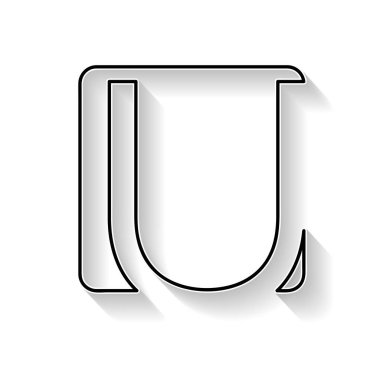 Vektör ilk harf U. işareti siyah çizgi ile yaptı. 