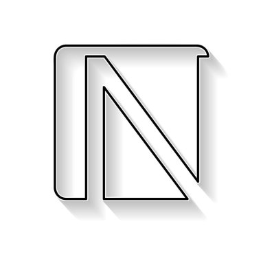 Vektör ilk harf N. işareti siyah çizgi ile yaptı. 