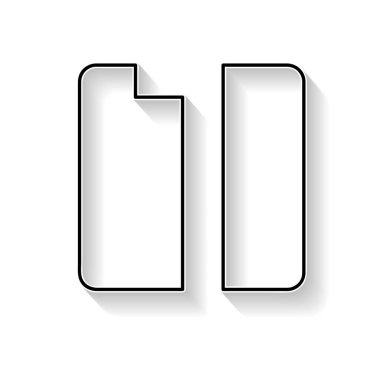 Vektör 1 numara. Siyah bir çizgi ile yapılan işareti 