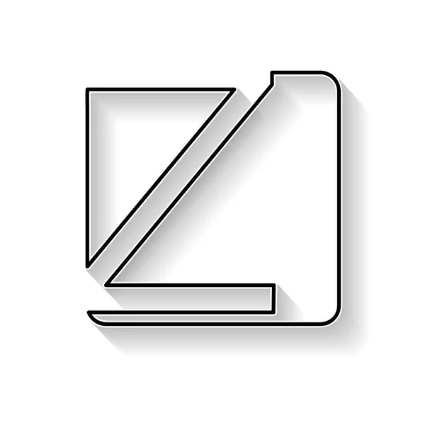 Carta inicial do vetor Z. Sinal feito com linha preta — Vetor de Stock