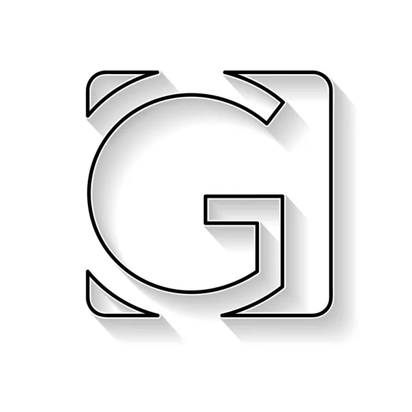 Vektor počáteční písmeno G. Sign vyrobené s černou čárou — Stockový vektor