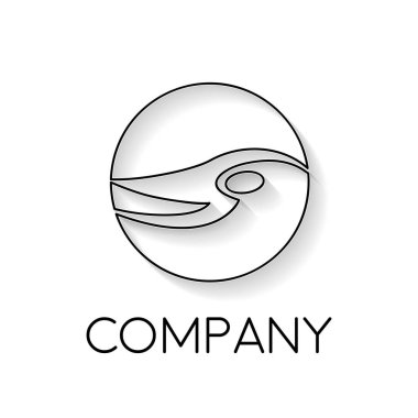 Yüzme havuzunda doğrusal stil vektör işareti soyut