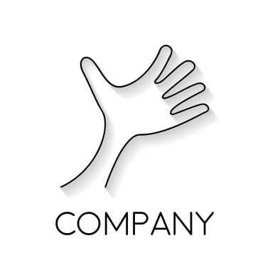 Vektör işareti el, lineer tarzda soyut