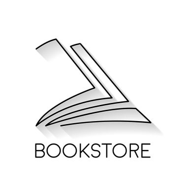 Vektör işareti kitap, lineer tarzda soyut