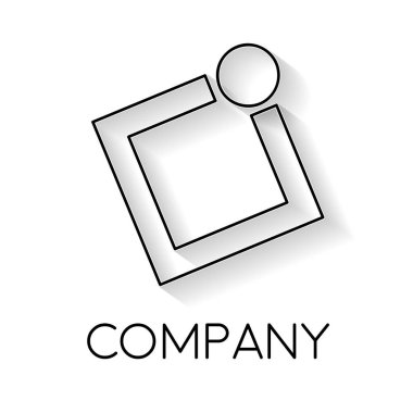 Lineer tarzda geometrik şekil vektör işareti soyut