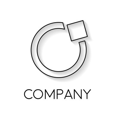 Lineer tarzda geometrik şekil vektör işareti soyut