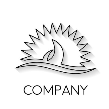 Güneş ve yelken, lineer tarzda vektör işareti soyut