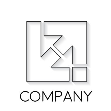 İş ve yenilik ok, çizgi ile vektör işareti soyut