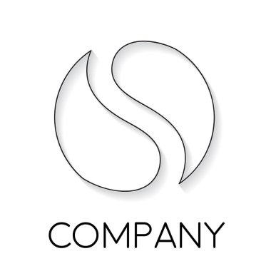 Vektör işareti lineer tarzda s harfi soyut