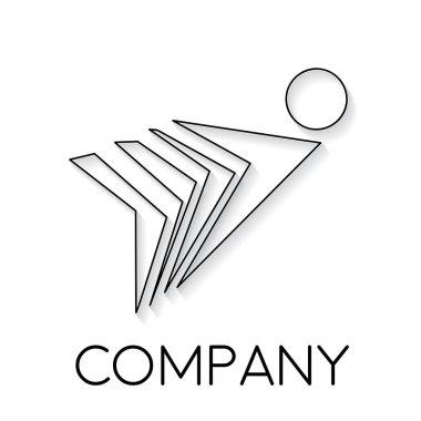 Vektör işareti yenilik, lineer tarzda erkekte soyut