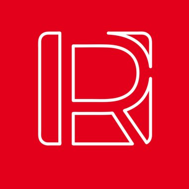 Vektör ilk harf R. işareti kırmızı çizgi ile yaptı. 