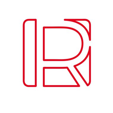 Vektör ilk harf R. işareti kırmızı çizgi ile yaptı. 