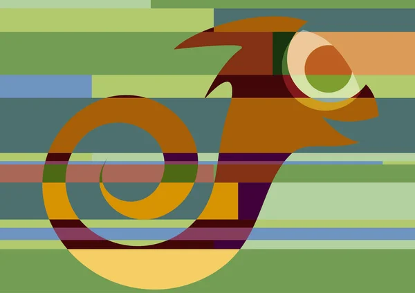 Abstract geometric artwork, happy chameleon — Stock Vector