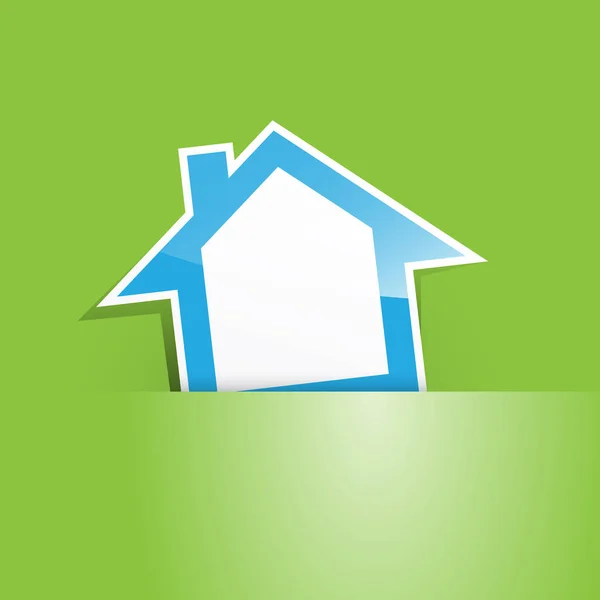 Vektorgrønt hus i lomma – stockvektor