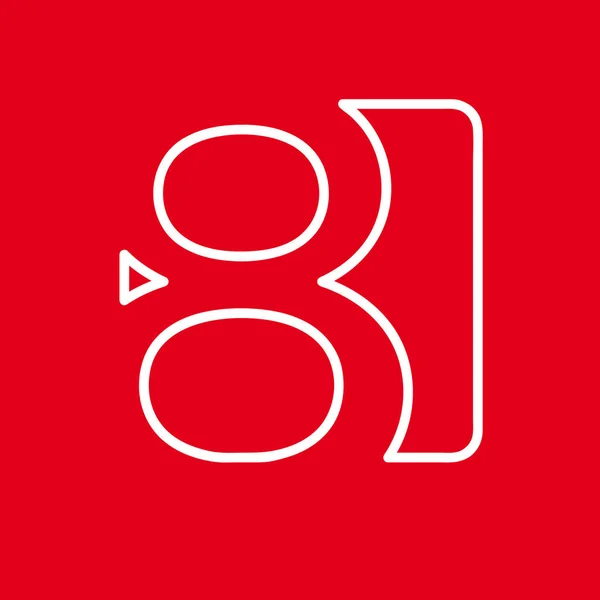Vecteur numéro 8. Signe fait avec la ligne rouge — Image vectorielle
