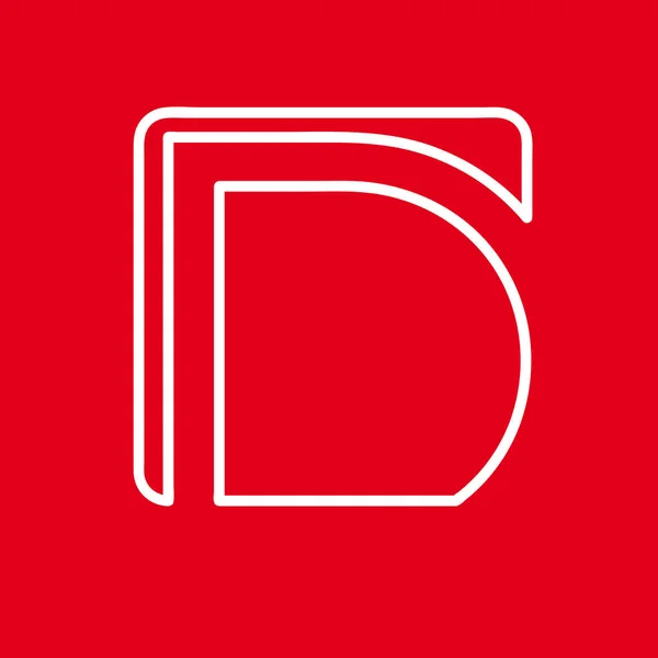 Векторная начальная буква D. Знак сделан красной линией — стоковый вектор