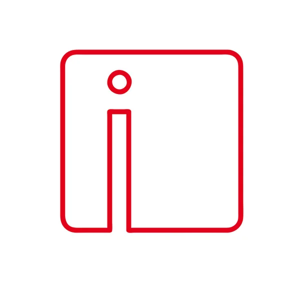 Vektor första bokstaven I. tecken gjorde med röd linje — Stock vektor