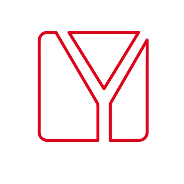 Vector initial letter Y. Sign made with red line — Stock Vector