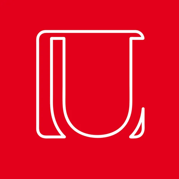 Vektor första bokstaven U. tecken gjorde med röd linje — Stock vektor
