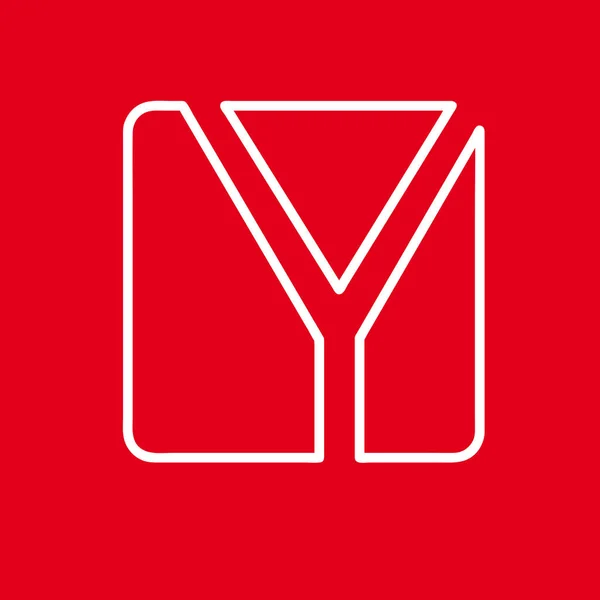 Lettre initiale vectorielle Y. 2. Signe fait avec la ligne rouge — Image vectorielle