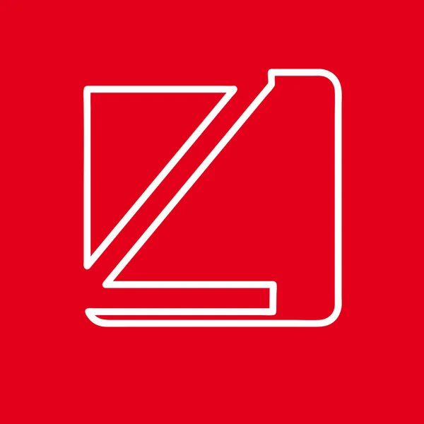 Carta inicial do vetor Z. Sinal feito com linha vermelha — Vetor de Stock