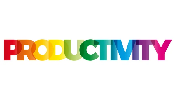 Η λέξη της παραγωγικότητας. Διάνυσμα banner με το κείμενο χρωματιστό rainb — Διανυσματικό Αρχείο