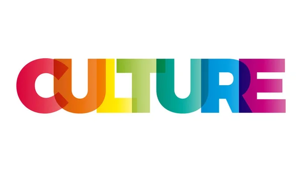 Das Wort Kultur. Vektorbanner mit dem Text farbigen Regenbogen. — Stockvektor