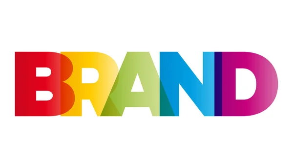 A szó márka. Vector-banner a szöveget színes Rainbow. — Stock Vector