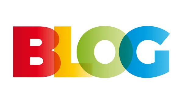 単語ブログ。テキストの色虹でベクター バナー. — ストックベクタ
