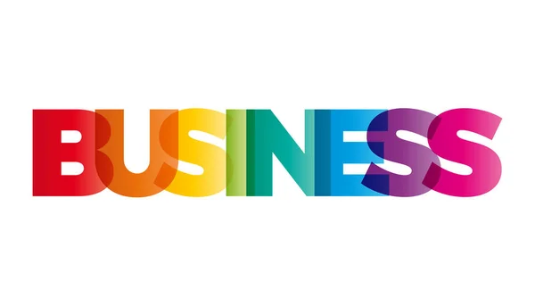 The word Business. Vector banner with the text colored rainbow. — Stock Vector