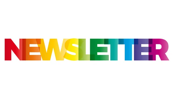 La parola Newsletter. Bandiera vettoriale con il testo colorato arcobaleno — Vettoriale Stock