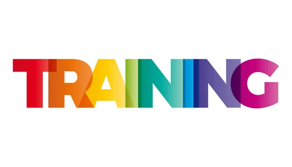 The word Training. Vector banner with the text colored rainbow. — Stock Vector