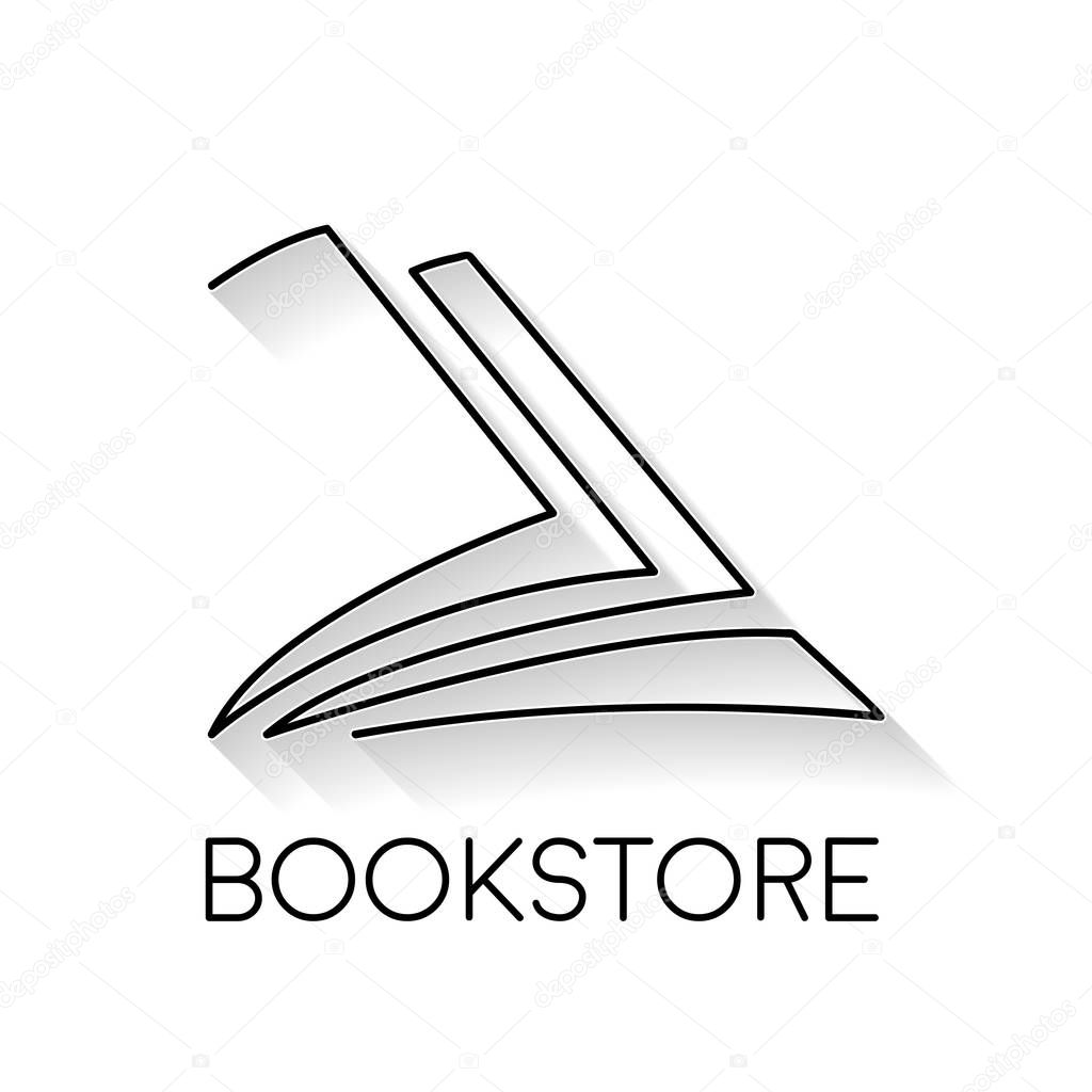 Vector sign abstract book, in linear style