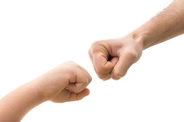Fist vs punch. Generational clash concept — Stock Photo, Image