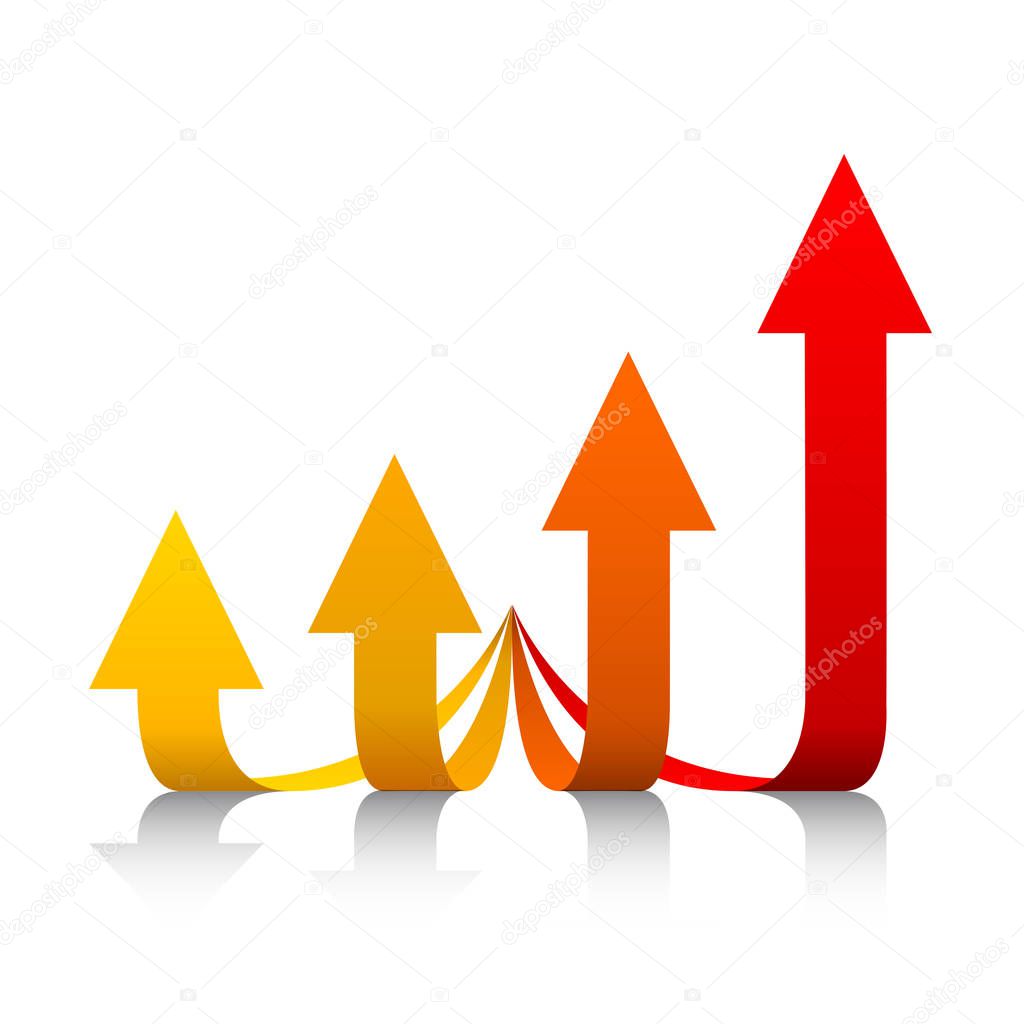 Concept Fiscal developments, arrows growing