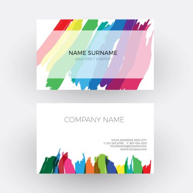 Vektör soyut tasarım, ressam kavramı. Kartvizit