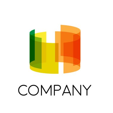 Vektör işareti soyut silindir, haddelenmiş levhalar