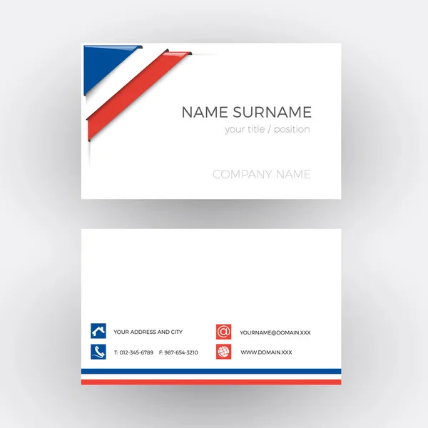 Vector Abstract Corner with French flag. Business card — Stock Vector