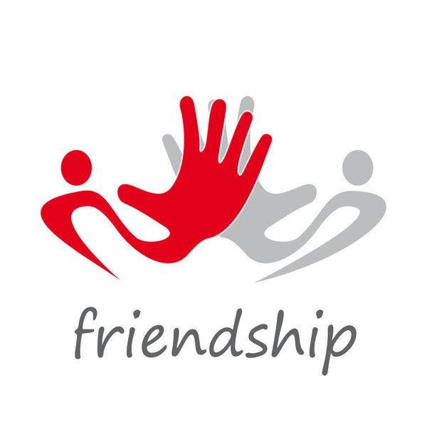 Векторная абстрактная солидарность, прикосновения рук
