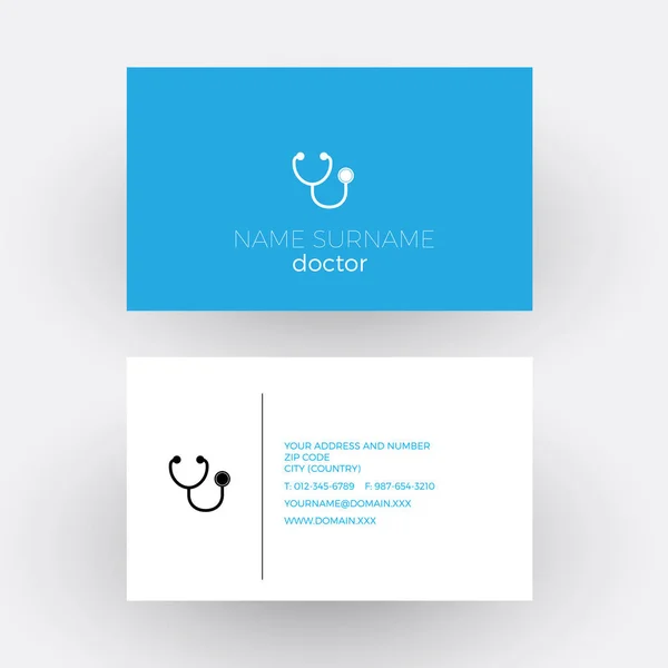 Vector abstract sign stethoscope. Doctor business card — Stock Vector