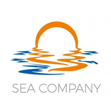 Vektör soyut Güneş denizde yansıtan