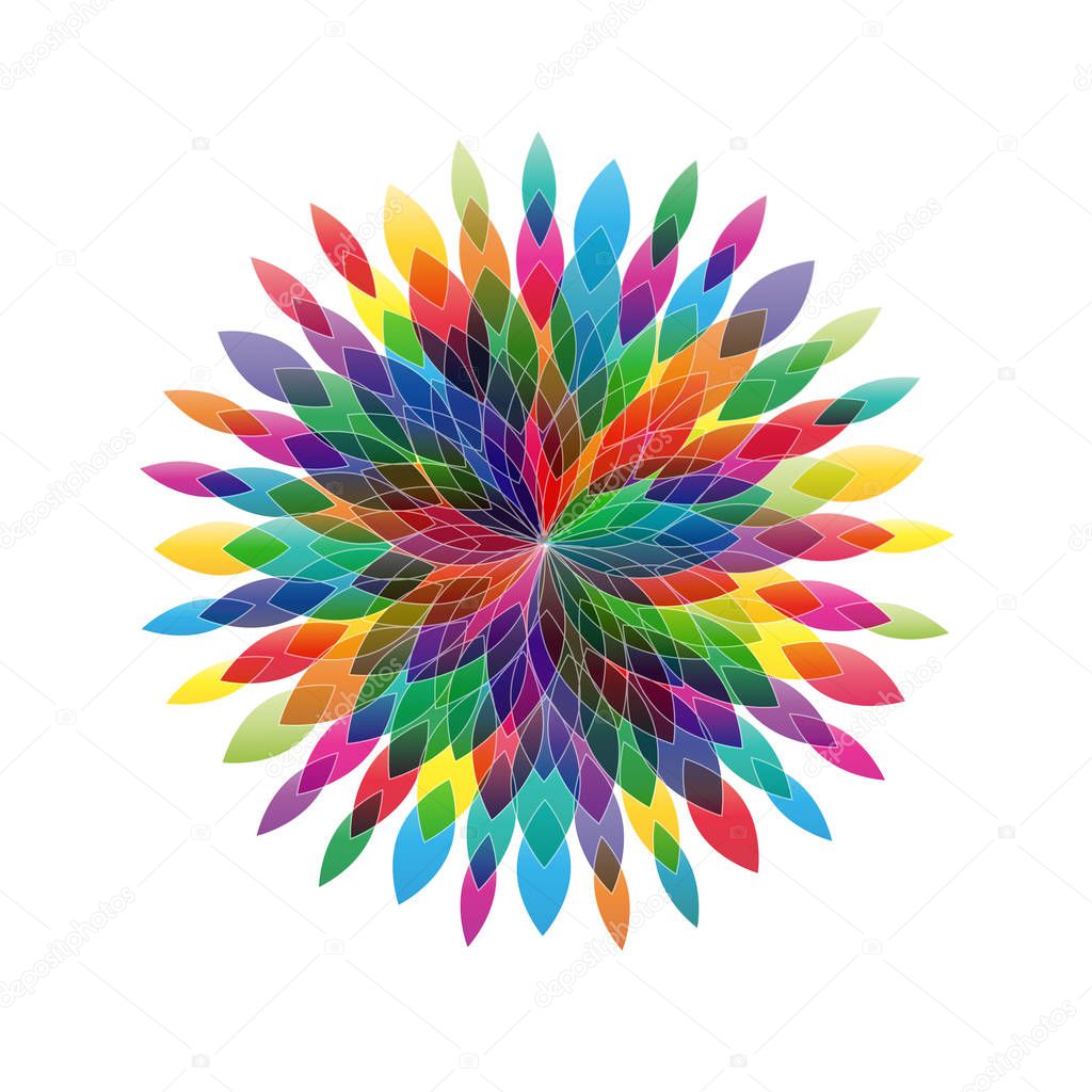 Vector flower in abstract shape. Spring concept