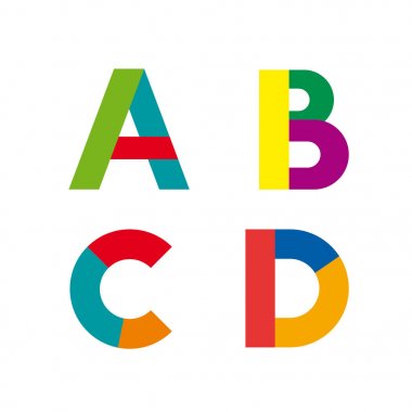 Vektör soyut geometrik harf A, B, C, D