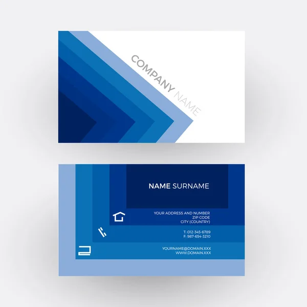 Vector blue abstract geometric background. Business card — Stock Vector