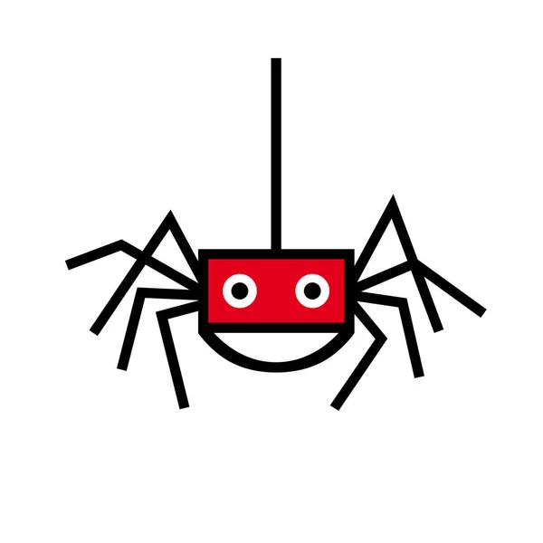 Signe isolé vectoriel abstrait, araignée suspendue — Image vectorielle