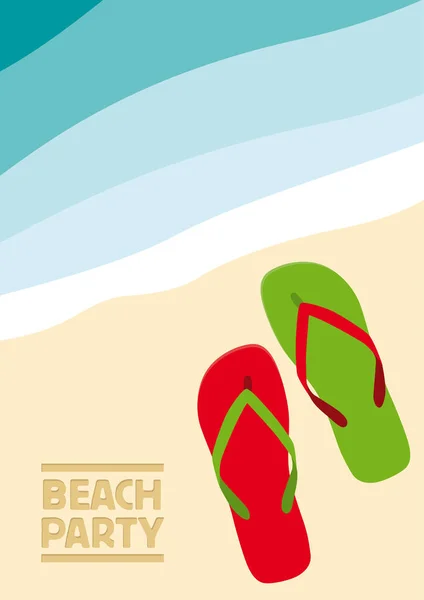 Chanclas abstractas vectoriales en la playa, concepto de verano — Vector de stock